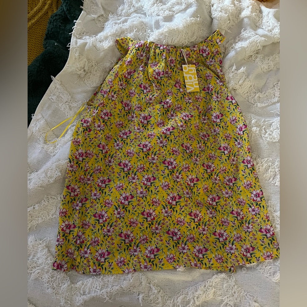 NWT ROBERTA ROLLER RABBIT.. yellow/pink floral tank SIZE XS
